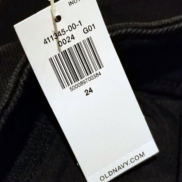 New Old Navy Skirt Plus Size 24 Women Black High Rise Denim Dark Wash Button Fly - Picture 2 of 8